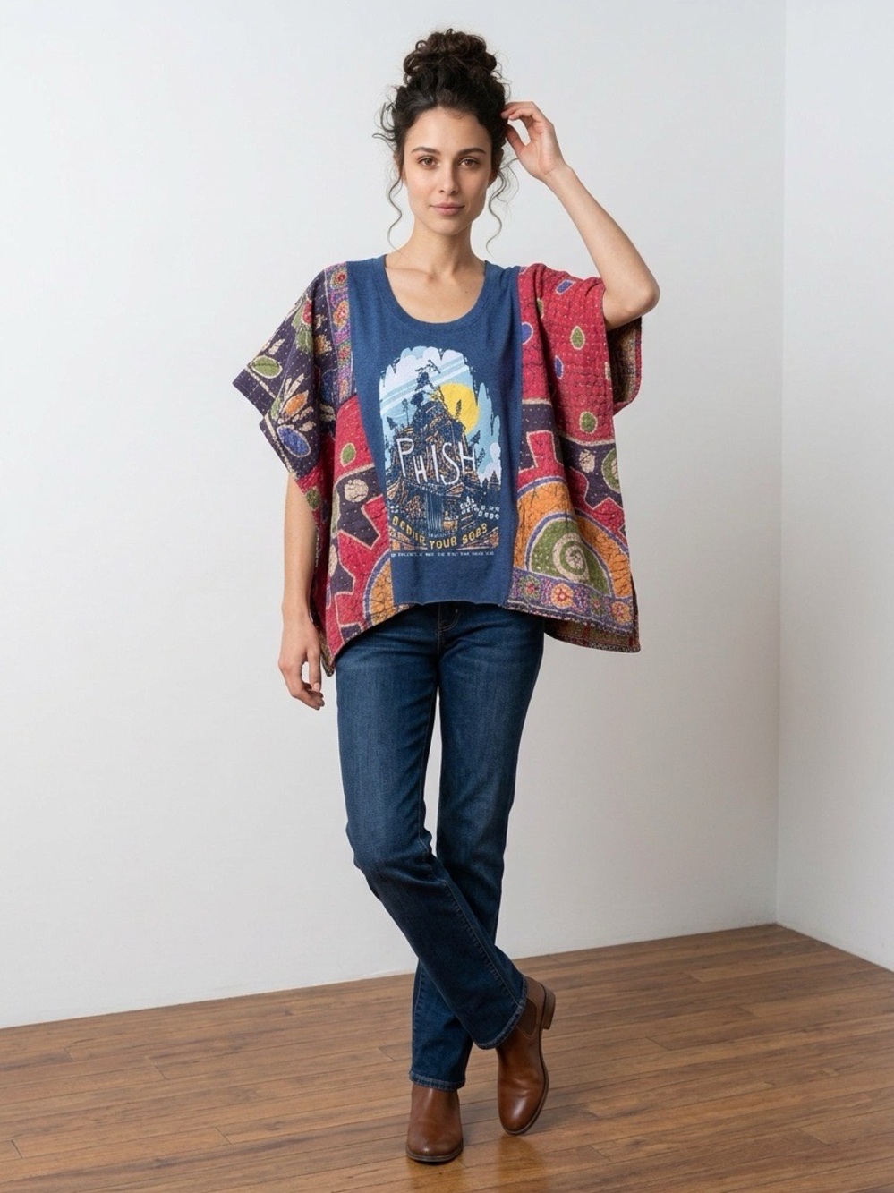 Handcrafted Upcycled PHISH Kantha Tunic NWT One Size